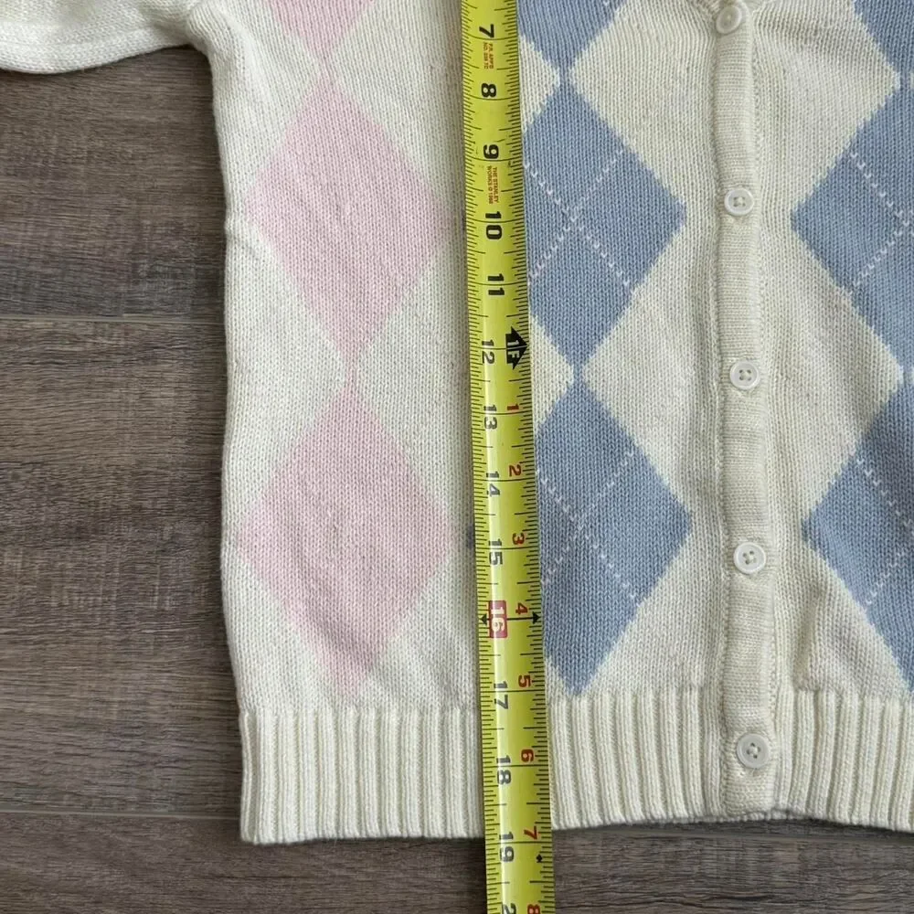 Brandy Melville Argyle Cardigan Sweater OS - Picture 6 of 7